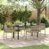 Image de vidaXL Ensemble de salle à manger pour jardin 5 pc Beige polyrotin