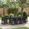 Image de vidaXL Ensemble de salle à manger pour jardin 9 pc Noir polyrotin