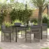 Image de vidaXL Ensemble de salle à manger pour jardin 5 pcs Gris polyrotin