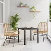 Image de vidaXL Ensemble de salle à manger pour jardin 3 pc Marron polyrotin