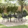 Image de vidaXL Ensemble de salle à manger pour jardin 5 pc Noir polyrotin