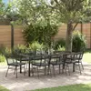 Image de vidaXL Ensemble de salle à manger pour jardin 9 pcs Noir polyrotin