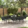 Image de vidaXL Ensemble de salle à manger pour jardin 7 pc Noir