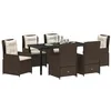 Image de vidaXL Ensemble repas jardin 7 pièces en poly rattan marron