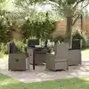 Image de vidaXL Ensemble de salle à manger pour jardin 5 pc Gris polyrotin