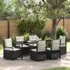 Image de vidaXL Ensemble de salle à manger pour jardin 7 pc Noir polyrotin