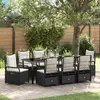Image de vidaXL Ensemble de salle à manger pour jardin 9 pc Noir polyrotin