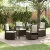 Image de vidaXL Ensemble de salle à manger pour jardin 5 pcs Marron polyrotin