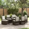 Image de vidaXL Ensemble de salle à manger pour jardin 7 pc Marron polyrotin
