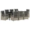 Image de vidaXL Ensemble de salle à manger pour jardin 9 pcs Gris clair, Jardin et Terrasse, Set de Salle à Manger Moderne pour l'Extérieur, Mobilier de Patio, Sièges Relaxants, Été, Ensemble Alfresco