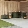 Image de vidaXL Étagère de Cuisine HATTEM Vert olive 90 x 50 x 92 cm Acier