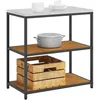 Image de vidaXL Rangement de cuisine avec étagère Rouillé 90 x 50 x 92 cm Acier, Rangement de cuisine moderne, étagère rectangulaire, solution en acier robuste, organisé pour la maison