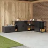 Image de vidaXL Étagère de Cuisine HATTEM Noir 30 x 50 x 92 cm Acier