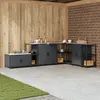 Image de vidaXL Étagère de Cuisine HATTEM Anthracite 30 x 50 x 92 cm Acier