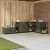 Image de vidaXL Étagère de Cuisine HATTEM Vert olive 30 x 50 x 92 cm Acier