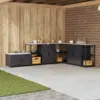 Image de vidaXL Meuble de rangement de cuisine HATTEM Noir 60 x 50 x 92 cm