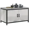 Image de vidaXL Meuble de rangement de cuisine HATTEM Argenté 90 x 50 x 53 cm