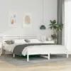 Image de vidaXL Cadre de lit avec tête de lit Blanc 160 x 220 cm Pin massif