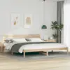 Image de vidaXL Cadre de lit avec tête de lit Marron 180 x 220 cm Pin massif