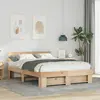 Image de vidaXL Cadre de lit avec tête de lit Marron 160 x 200 cm Pin massif