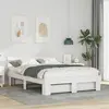Image de vidaXL Cadre de lit avec tête de lit Blanc 160 x 200 cm Pin massif