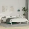 Image de vidaXL Cadre de lit avec tête de lit Blanc 160 x 200 cm Pin massif