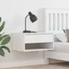 Image de vidaXL Table de chevet Blanc 50 x 32,5 x 24 cm Bois massif en pin