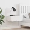 Image de vidaXL Table de chevet Blanc 44 x 32,5 x 40 cm Bois massif en pin