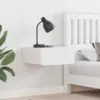 Image de vidaXL Table de chevet 2 pc Blanc 39 x 34 x 16,5 cm Bois massif en pin