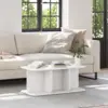 Image de vidaXL Table basse Blanc 80 x 39,5 x 33,5 cm Bois massif en pin