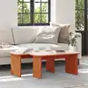 Image de vidaXL Table basse 2 pcs Brun cire Bois massif en pin