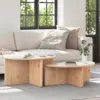 Image de vidaXL Table basse 2 pcs Naturel Bois massif en pin
