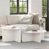 Image de vidaXL Table basse 2 pcs Blanc Bois massif en pin