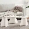 Image de vidaXL Table basse 3 pc Blanc 49 x 49 x 30 cm
