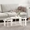 Image de vidaXL Table basse 3 pcs Blanc Bois massif en pin