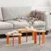 Image de vidaXL Table basse 3 pcs Brun cire Bois massif en pin