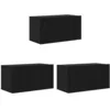 Image de vidaXL Ensemble meuble TV 3 pc Noir Bois d'ingénierie