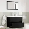 Image de vidaXL Ensemble de mobilier de salle de bain 2 pcs Chêne noir