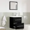 Image de vidaXL Ensemble de mobilier de salle de bain Noir 41 x 38,5 x 48 cm