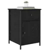 Image de vidaXL Cabinet de chevet avec tiroir 2 pcs Chêne noir 40 x 42 x 60 cm, Table de nuit moderne, meuble compact, rangement fonctionnel pour chambre, style minimaliste, pratique