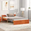 Image de vidaXL Cadre de lit Brun cire 195,5 x 140,5 x 51 cm Pin massif