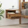 Image de vidaXL Table de nuit flottante avec tiroir Bois ancien 40 x 31 x 28 cm