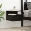 Image de vidaXL Table de nuit flottante avec tiroir Chêne noir 40 x 31 x 28 cm