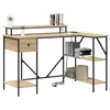 Image de vidaXL Bureau Chêne Sonoma 120 x 79 x 86,5 cm Bois d'ingénierie, Bureau moderne, design rectangulaire, bois résistant, lumière réglable, configuration spacieuse et minimaliste
