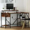 Image de vidaXL Bureau Chêne fumé 120 x 79 x 86,5 cm Bois d'ingénierie