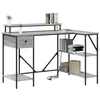 Image de vidaXL Bureau Gris Sonoma 120 x 79 x 86,5 cm Bois d'ingénierie, Bureau moderne, design rectangulaire, bois résistant, lumière réglable, configuration spacieuse et minimaliste