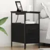 Image de vidaXL Cabinet de chevet avec tiroir 2 pcs Chêne noir 30 x 48 x 61 cm