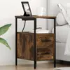 Image de vidaXL Cabinet de chevet Chêne fumé 30 x 48 x 61 cm Bois d'ingénierie