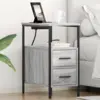 Image de vidaXL Cabinet de chevet avec tiroir 2 pcs Gris Sonoma 30 x 48 x 61 cm