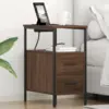 Image de vidaXL Cabinet de chevet Chêne brun 30 x 48 x 61 cm Bois d'ingénierie